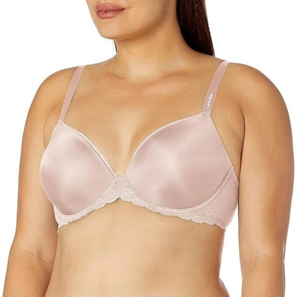 Calvin Klein Womens Size 32DD Seductive Comfort Lace Demi Bra Barely Pink NEW